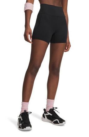 Under Armour Meridan Middy High Waist Bike Shorts in Black //Black at Nordstrom, Size Xx-Large