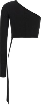 Rick Owens One-Shoulder Cotton Blouse - Black