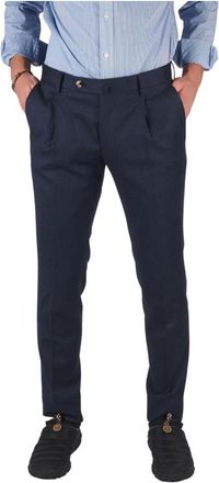 Pantaloni Torino Blauwe super slim winterbroek - Heren - Nette broeken - Blauw - L - Broeken