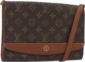 Louis Vuitton Pre-owned Monogram Canvas Shoulder Bag - Dames - Vintage Schoudertas - Bruin - ONE Size - Vintage