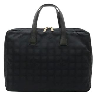 Chanel Pre-owned Weekend Bags, male, Black, Size: ONE SIZE Pre-owned New Travel Line Nylon Jacquard Briefcase