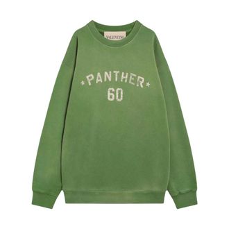 Valentino Garavani Hoodies & sweatvesten, Heren, Groen, M, Crewneck Sweaters