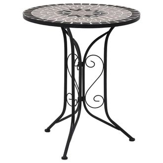 vidaXL Mesa Bistro De Mosaico Cer&aacute;mica Gris 60 Cm Vidaxl
