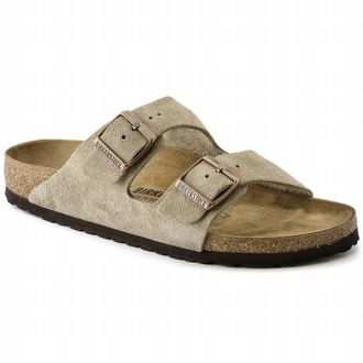 Birkenstock Womens Arisona Suede Leather Sandal - Narrow Width In Taupe