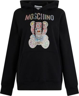 Moschino Hoodie met controller design - Dames - Hoodies - Zwart - XS - Katoen - Hoodies & sweatvesten
