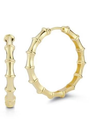 Glaze Jewelry 14K Yellow Gold Vermeil Bamboo-Textured Hoop Earrings at Nordstrom Rack