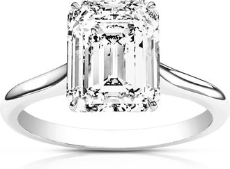 Vir Jewels 4 cttw Emerald Lab Grown Diamond Engagement Solitaire Ring in 14K White Gold For Women