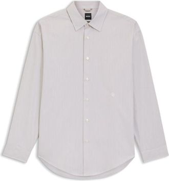 BOSS Striped relaxed-fit shirt in cotton poplin