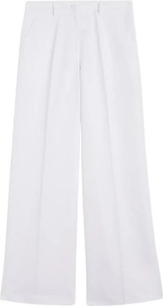 Aspesi Wijde broek - Dames - Wijde Broeken - Wit - XS - Katoen - Broeken