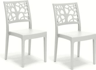 Far Kit 2 sedie interno esterno polipropilene cucina bar ristorante impilabile pranzo bianco teti