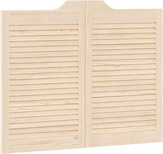 vidaXL Puertas Batientes Dise&ntilde;o De Lamas 1 Par 80x100cm Madera Pino Vidaxl