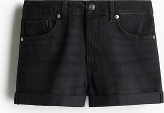 H&M Denimshorts mit hohem Bund - Schwarz