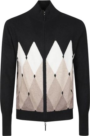 Ballantyne Argyle Ritssluiting Vest - Heren - Vesten - Veelkleurig - 2XL - Kasjmier - Truien & Vesten