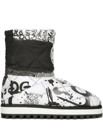 Dolce & Gabbana Stivali con stampa - Bianco