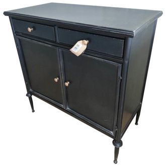 Wanderlust Deco Aparador de 2 puertas de metal negro 80x40x80h cm