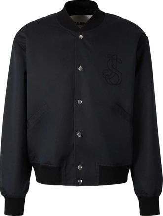 Jil Sander Black Sleek Minimalist Bomber Jacket