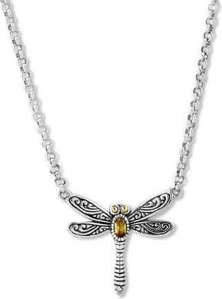 Samuel B. Sterling Silver & 18k Gold Dragonfly Pendant Necklace in Yellow at Nordstrom Rack