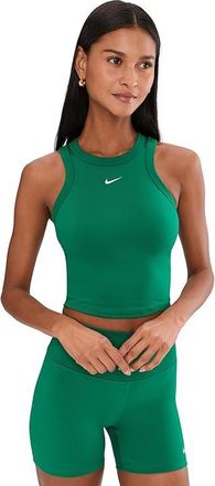 Nike One Fitted Dri-FIT Cropped Tank Top Womens Clothing Malachite/White : 2XL (US 20-22), Elastane/Polyester