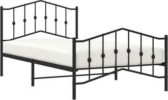 vidaXL Estructura cama sin colchón con estribo metal negro 107x203 cm Vidaxl