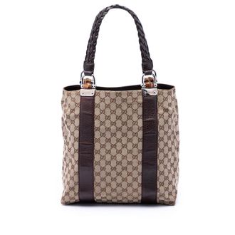 Gucci Pre-owned Gucci Large GG Canvas Bamboo Libeccio Tote Ladies Q4131CZEKHB7LPHD