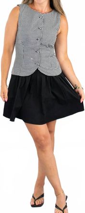 Olivaceous Angie Gingham Mini Dress In Black