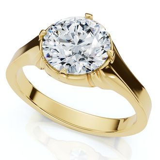 Pompeii3 Mens 1 1/2Ct Round Diamond Signet Ring 14k Gold or Platinum Lab Grown