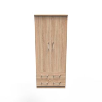 Welcome Furniture Alton Ready Assembled 2 Door 2 Drawer Wardrobe in Bardolino Oak - Welcome Furniture | TJ Hughes