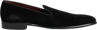 Dolce & Gabbana Black Leather Suede Slip On Loafer Dress Mens Shoes