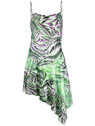 Diesel all-over graphic-print cami dress - women - Viscose/Spandex/Elastane - S - Green