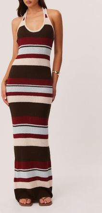 SNDYS Effie Halter Maxi Dress in Multi Stripe at Nordstrom, Size X-Small