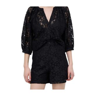 Desigual Korte Broeken, Dames, Zwart, S, Polyester, Lace Shorts