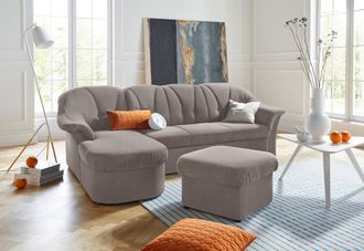 Domo Collection Ecksofa »Pegnitz, elegante Rückensteppung, komfortabel, L-Form« wahlweise mit Bettfunktion