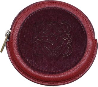 Loewe Red Color Wine Leather Coin Purse/Coin Case (Pre-Owned)