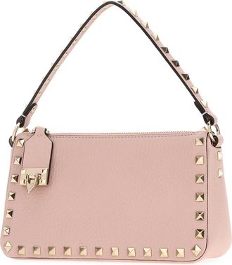 Valentino Garavani Womens Pastel Pink Leather Small Rockstud Handbag Rose Quartz Borse A Tracolla Bag