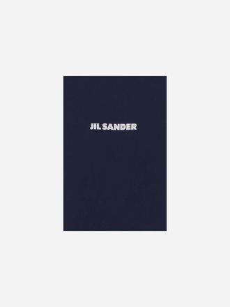 Jil Sander Womens Cotton T-Shirt With Logo Navy T-Shirts & Jerseys