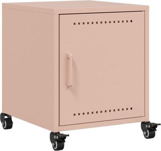 vidaXL Mesita de noche acero rosa 36x38,5x43,5 cm Vidaxl