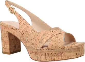 Pelle Moda Ilori Slingback Platform Sandal in Natural at Nordstrom, Size 5.5