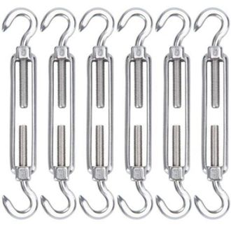 OEM Tensor De Cable De Acero Inoxidable M5, Paquete De 6 Ganchos De Alambre Ajustables De Alta Resistencia Para Cuerda, Cable, Tendedero, Rejilla Para Ins