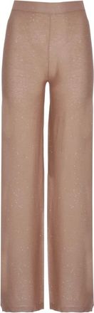 KANGRA Viscose Broek - Dames - Wijde Broeken - Beige - XS - Pailletten - Broeken