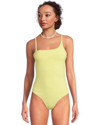 Beach Riot Athena Swimsuit Womens Yellow Textured One-Piece Beach JDM2612
