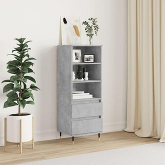 vidaXL Vidaxl - Aparador Alto Madera Contrachapada Gris Hormig&oacute;n 40x36x110 Cm