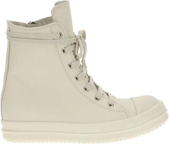 Rick Owens Leren High-Top Sneakers - Dames - Sneakers - Beige - 40 EU - Leer - Schoenen