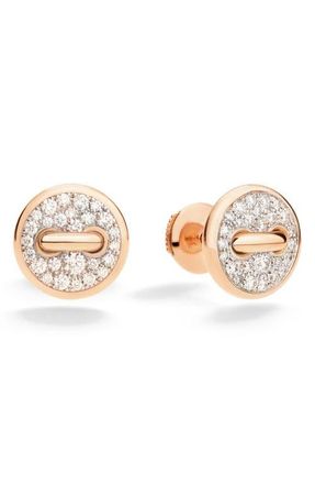 POMELLATO Pom Pom Diamond Dot Stud Earrings in Rose Gold at Nordstrom