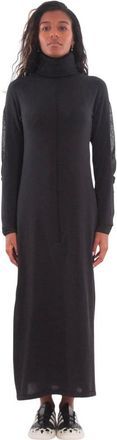 Yohji Yamamoto Kleedjes, Dames, Zwart, S, Hooded Knit Dress