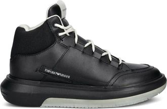 Emporio Armani panelled high-top sneakers - Black
