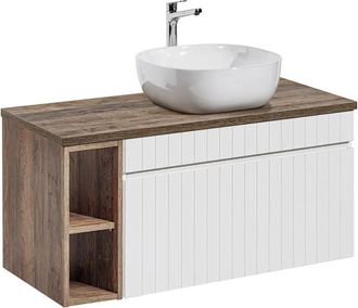 Petits Meubles Mueble lavabo individual 100cm tableros laminados blanco