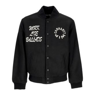Carhartt Work in Progress Varsity Bomber Jacket - Heren - Bomber jackets - Zwart - S - Nylon - Jassen