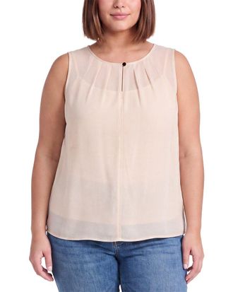 Anne Klein Plus Keyhole Neck Blouse