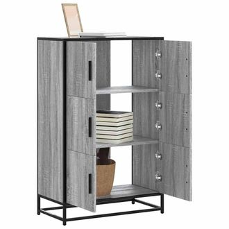 Berkfield Home Highboard Grey Sonoma 68x35x106.5 cm Engineered Wood & Metal