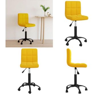 vidaXL Sedia da Ufficio Girevole Giallo Senape in Velluto - Sedia da ufficio in velluto - Sedia da ufficio regolabile